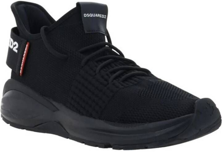 Dsquared2 Sneakers met Monogram Patch en Textuurzool Black Heren