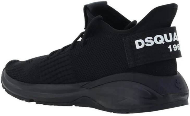 Dsquared2 Sneakers met Monogram Patch en Textuurzool Black Heren