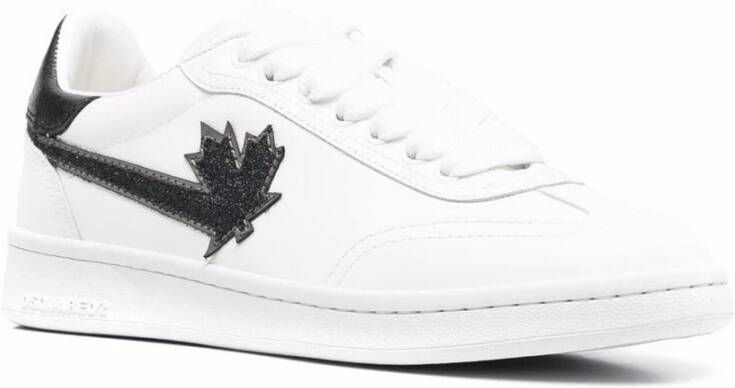 Dsquared2 Glitter Leaf Logo Sneakers Wit Dames