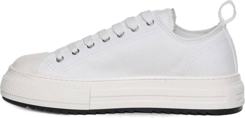 Dsquared2 Italiaanse Katoenen Vetersneakers voor Heren Wit Heren