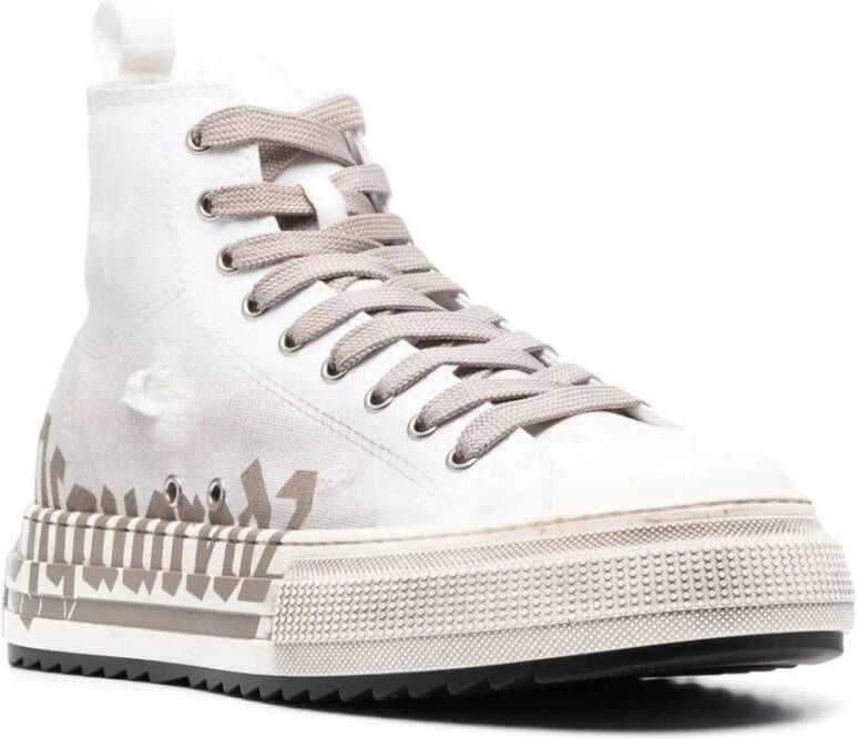 Dsquared2 Witte Stoffen Logo Sneakers Wit Heren