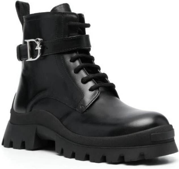 Dsquared2 Statement Combat Sneakers Black Dames