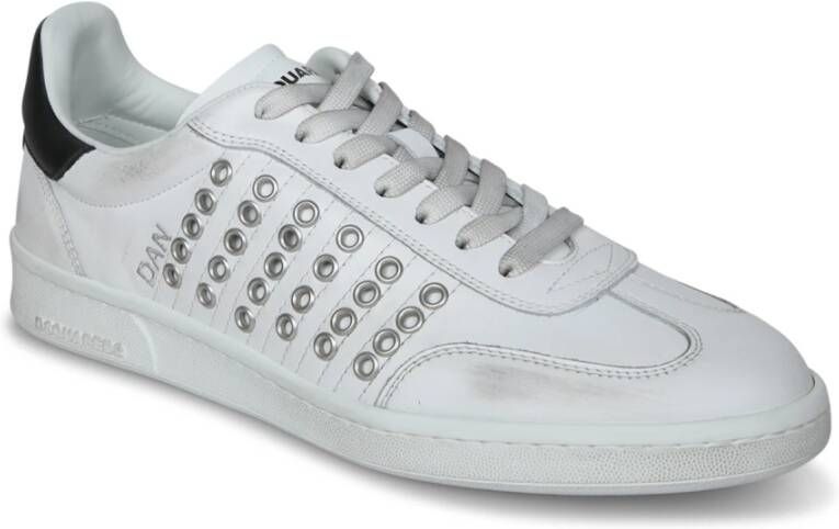 Dsquared2 Studded Leren Sneakers White Heren