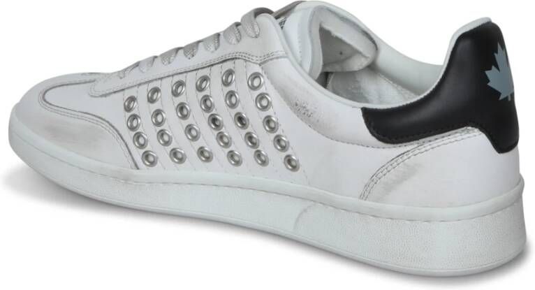 Dsquared2 Studded Leren Sneakers White Heren