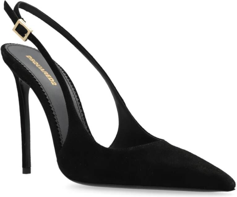 Dsquared2 Suède hoge hakken Black Dames