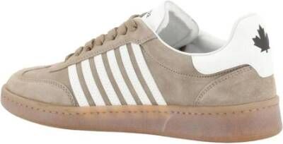 Dsquared2 Suède Leren Sneakers met Contrasterende Banden Gray Heren