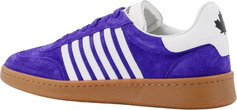 Dsquared2 Suede Sneakers met Leren Banden Purple Heren