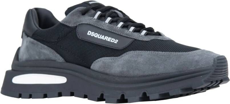 Dsquared2 Suède Veterschoenen voor Heren Black Heren