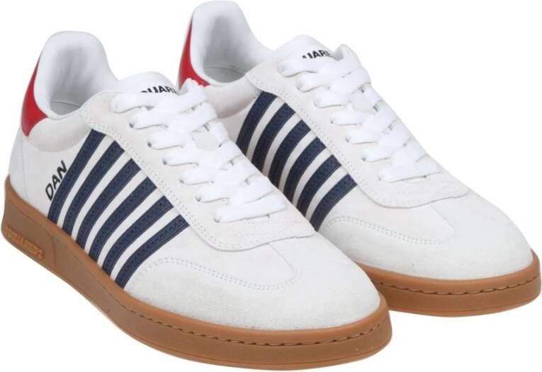 Dsquared2 Suede Wit Blauw Sneakers Aw24 White Heren