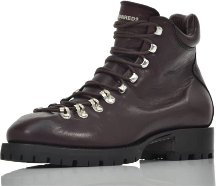 Dsquared2 Rode Veterschoenen voor Heren Bruin Dames