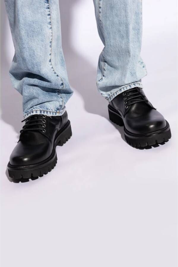 Dsquared2 Veterplatform enkellaarzen Black Heren