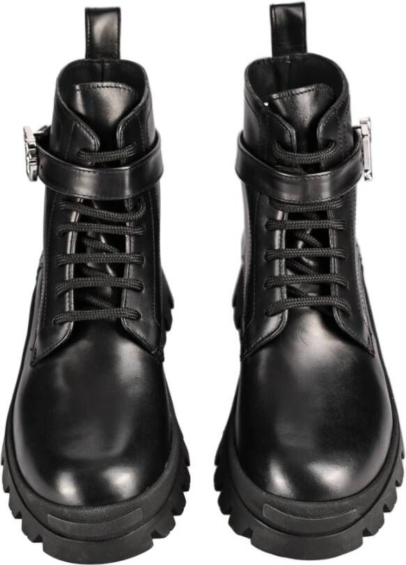 Dsquared2 Vetersluiting Leren Enkellaarzen Black Dames