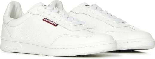 Dsquared2 Witte Deer-Print Leren Sneakers White Heren