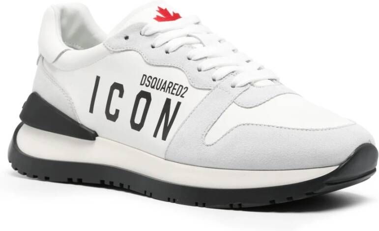 Dsquared2 Witte hardloopschoenen met platte zool White Heren