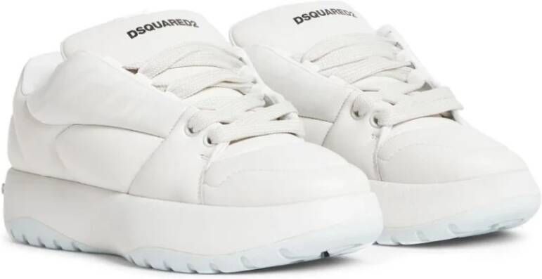 Dsquared2 Witte leren sneakers met logo White Heren