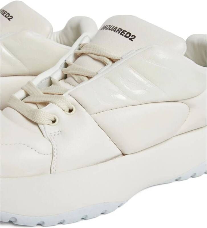 Dsquared2 Witte leren sneakers met logo White Heren