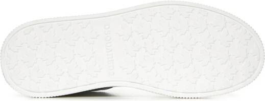 Dsquared2 Witte Leren Sneakers met Rood Blad White Heren