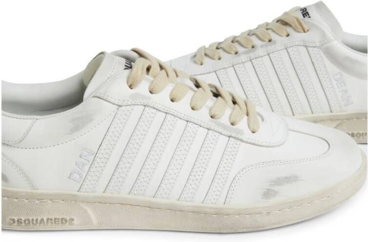 Dsquared2 Witte Leren Veterschoenen White Heren