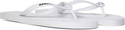 Dsquared2 Witte Rubberen Teenslippers White Heren