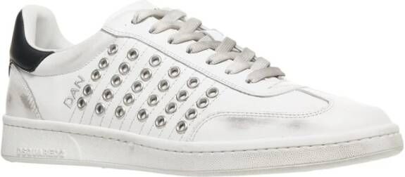 Dsquared2 Witte Sneakers met Contrast Hiel White Heren