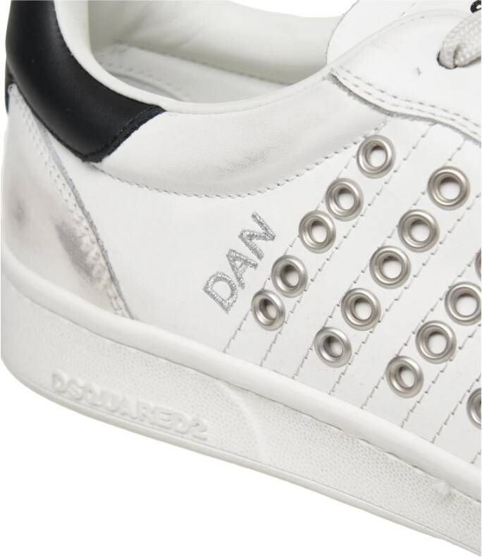 Dsquared2 Witte Sneakers met Contrast Hiel White Heren