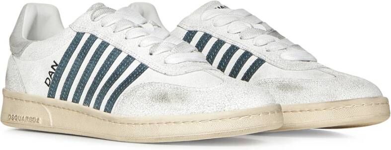 Dsquared2 Witte Sneakers met Esdoornblad Logo White Heren