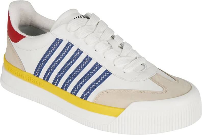 Dsquared2 Witte Sneakers met Streepdetail Multicolor Heren