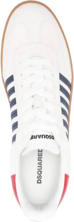 Dsquared2 Witte Sneakers Paneeldesign Streepdetail White Heren