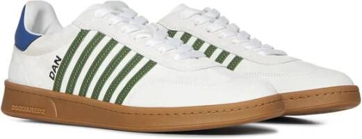 Dsquared2 Witte Suède Leren Sneakers Rubberen Zool White Heren