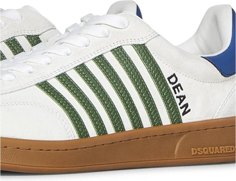 Dsquared2 Witte Suède Leren Sneakers Rubberen Zool White Heren