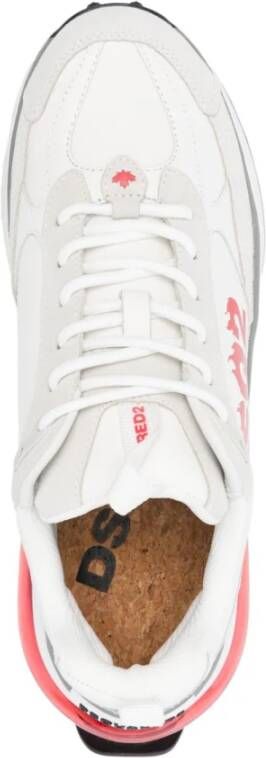 Dsquared2 Witte Veterschoenen met Dikke Rubberen Zool White Heren