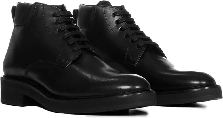 Dsquared2 Zwarte Leren Enkellaarzen Aw23 Black Heren