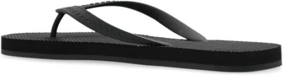 Dsquared2 Zwarte Logo In Reliëf Slip-On Sandalen Black Heren