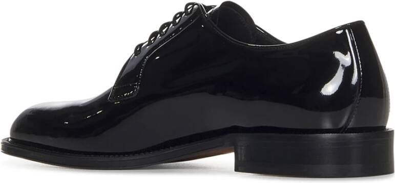 Dsquared2 Zwarte Patent Leren Derby Veterschoenen Black Heren