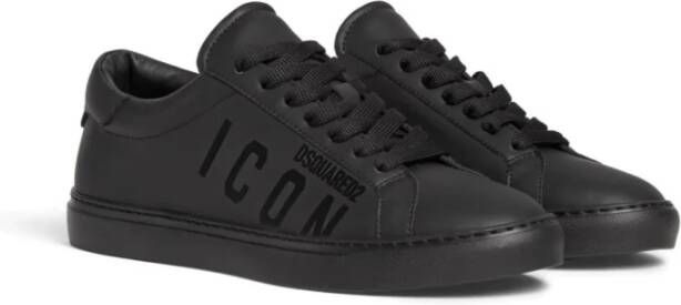 Dsquared2 Zwarte platte schoenen iconische cassettestijl Black Heren