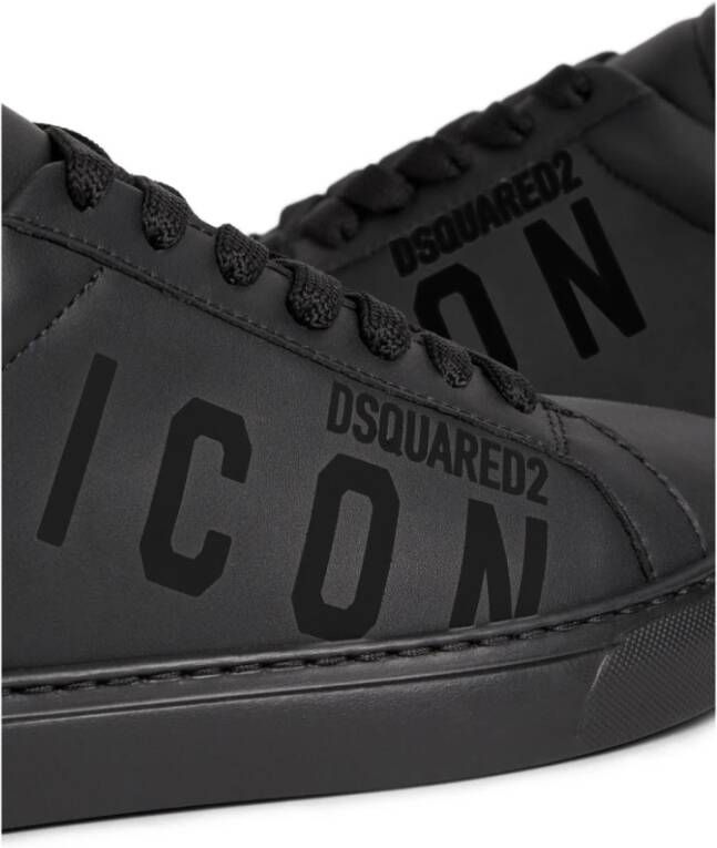 Dsquared2 Zwarte platte schoenen iconische cassettestijl Black Heren