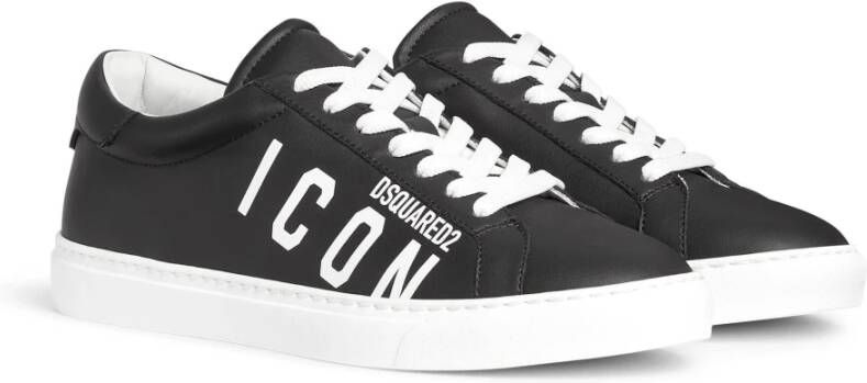 Dsquared2 Zwarte platte schoenen met iconische cassetta Black Heren