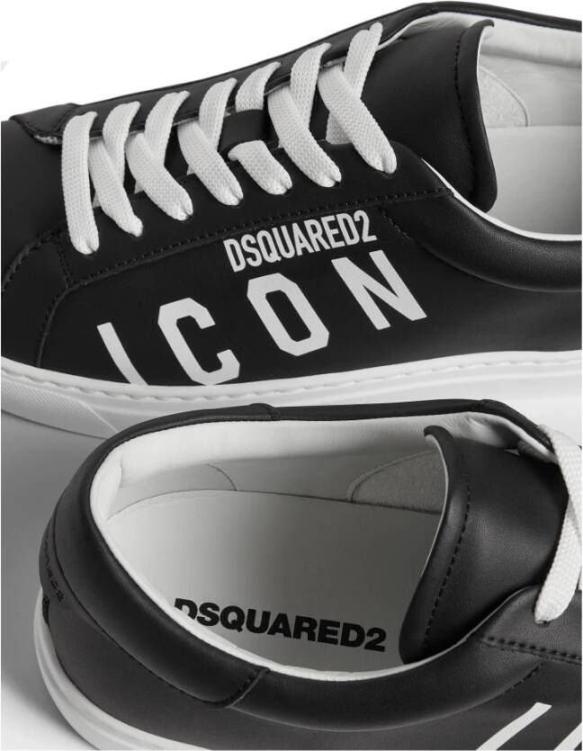 Dsquared2 Zwarte platte schoenen met iconische cassetta Black Heren