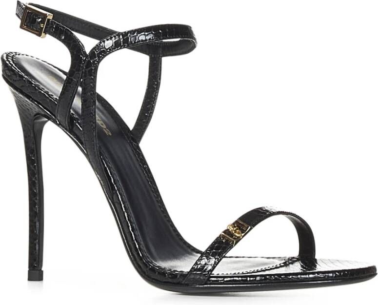 Dsquared2 Zwarte Sandalen met Dubbele D-Details Black Dames