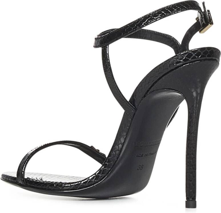 Dsquared2 Zwarte Sandalen met Dubbele D-Details Black Dames