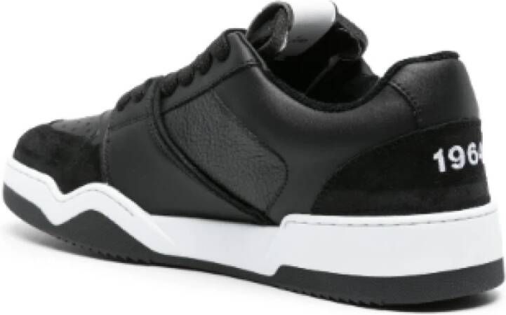 Dsquared2 Zwarte Sneakers met Korrelige Textuur Black Heren