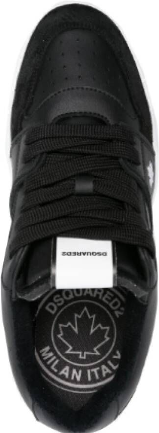 Dsquared2 Zwarte Sneakers met Korrelige Textuur Black Heren