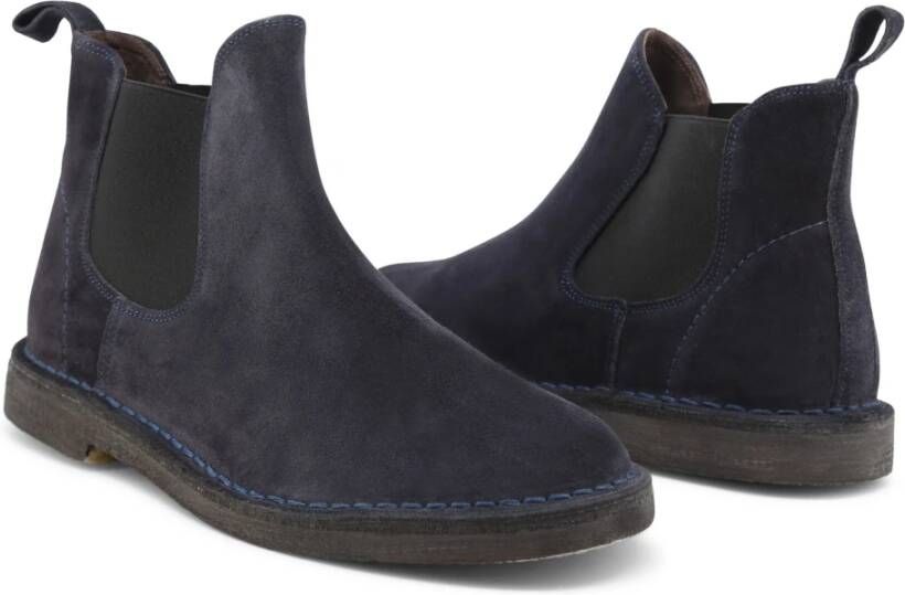 Duca di Morrone Blauwe Suède Heren Enkellaarzen Blue Heren