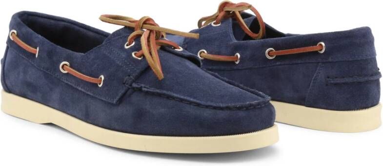 Duca di Morrone Blauwe Suède Mocassins Lente Zomer Collectie Blue Heren