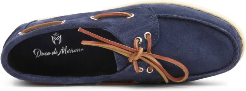 Duca di Morrone Blauwe Suède Mocassins Lente Zomer Collectie Blue Heren