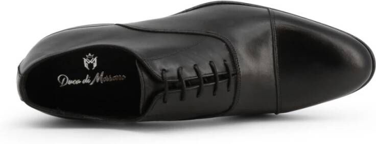 Duca di Morrone Elio Leren Veterschoenen Zwart Black Heren