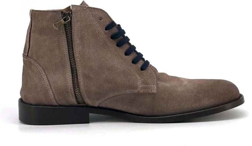 Duca di Morrone Grijze Suède Laarzen Brown Heren