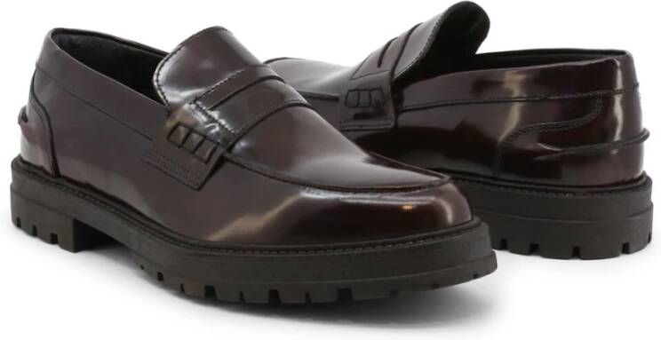 Duca di Morrone Leren Bordeaux Heren Loafers Red Heren