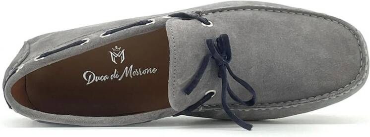 Duca di Morrone Logo Detail Leren Schoudertas Gray Heren