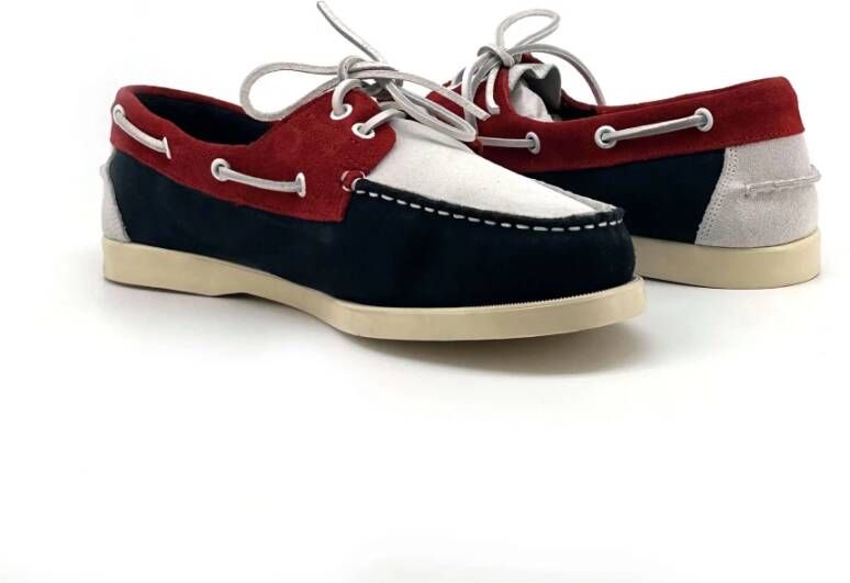 Duca di Morrone Santiago Suède Mocassins Rood Blauw Blue Heren